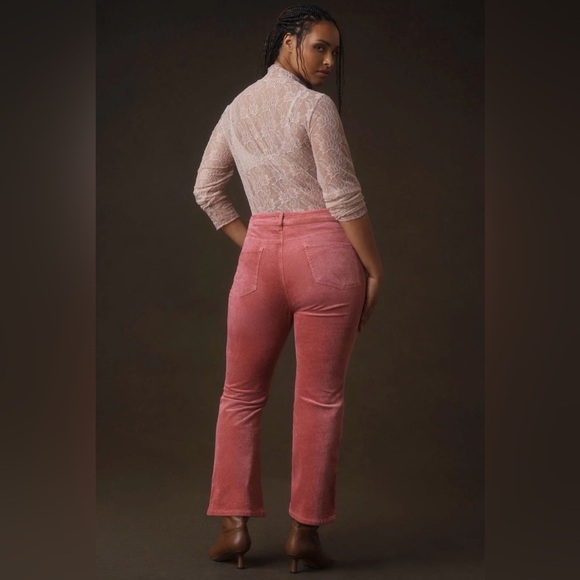 Pilcro The Yaya Mid-Rise Corduroy Crop Jeans, Color Pink/Rose, Anthropologie, 31 - Picture 3 of 16